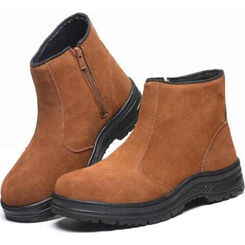 Safety Shoes Cap Steel Toe Safety Shoe Boots For Man Work Shoes Men Waterproof Size Footwear Winter Wear-resistant DXZ023