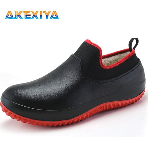 Unisex Winter Mens Rain Shoes Non-Slip Mens Work Shoes Waterproof Industrial Garden Mens Water Shoes Women Rubber Shoes