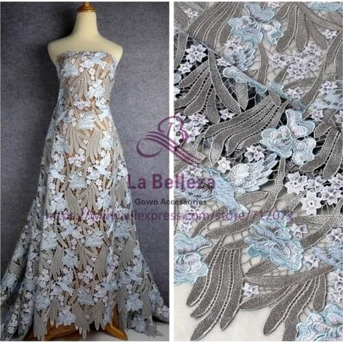 1 yard colors lace fabric mixed Polyester embroied dress lace fabric 47" width SN171109