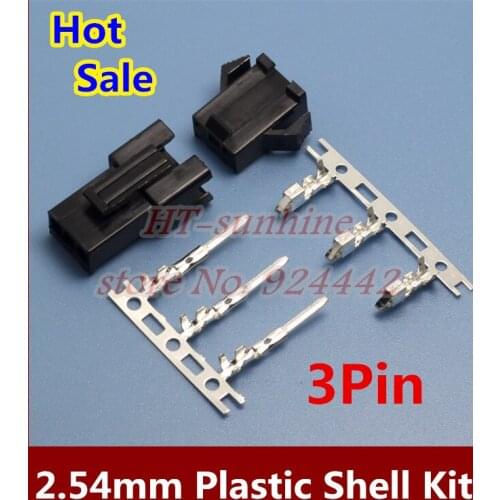 1000Sets 2.54mm JST/SM 3pin Male Female Plastic Shell Kits For LED Strip Connector Low Power Electric Equipment Free shipping