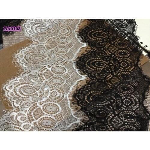 3M/Lot Eyelash Lace Fabric Flower-Shaped White Black Lace Trim Excipients 11CM Wide Handmade Diy Home Accessories