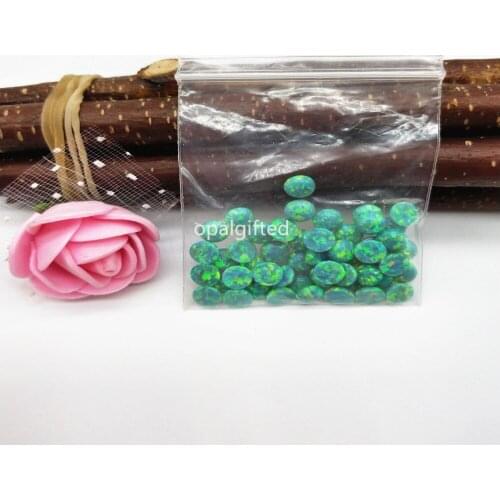 50css/lot)Free shipping 5mm opal cabochon good fire Green color Cabochon Opal Stone Loose Synthetic Opal Cabochon For Jewelry