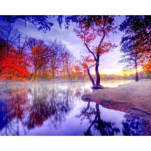 5D DIY Diamond Painting Landscape Cross Stitch 40x30 Patterns Full Drill Resin Diamond Painting kits for Embroidery with Beads