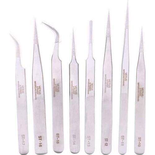 8 Styles Stainless Steel Tweezer Genuine SP Series Ultra Precision Tweezers For Eyelash Extension Anti Acid ESD Tweezer