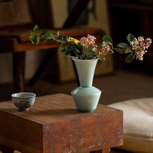 White Ceramic Vase Flower Arrangement Simple Modern Nordic Living Room Dining Table Home Decoration Ornaments