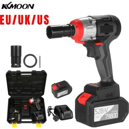Cordless Impact Wrench 980Nm Torque Brushless Motor with 1/2 and 5/16 Inch Quick Chuck 2x6.0A Fast Charger Speed Impact Kit