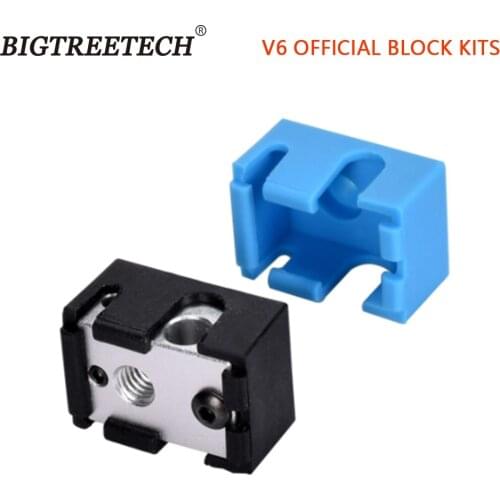 E3D V6 Heater Block Aluminum With V6 Silicone Sock for V6 PT100 Thermistor J-head 1.75/3.0mm 3D Printer parts