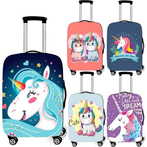 Cartoon Unicorn Luggage Cover for Travelling Thick Suitcase Protective Covers Elastic 18-32 Inch Anti-dust Trolley Case Covers