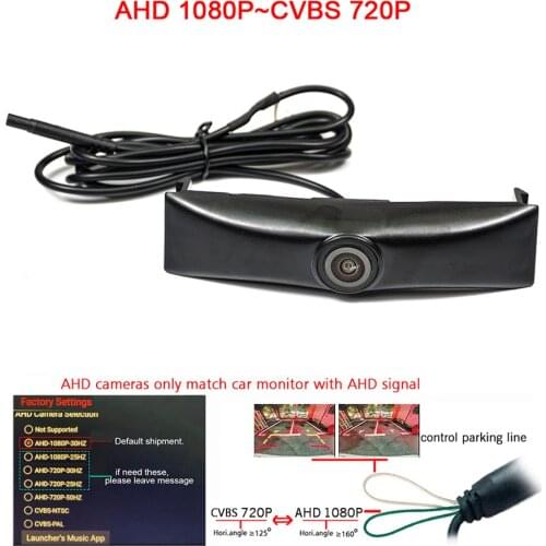 Fisheye view 180deg HD car front view grille camera for Lexus ES 2015 2016 front grille camera wide angle AHD CVBS signal