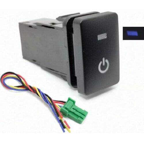 Blue LED Power Light Push Button Switch For Toyota Camry Prius Corolla