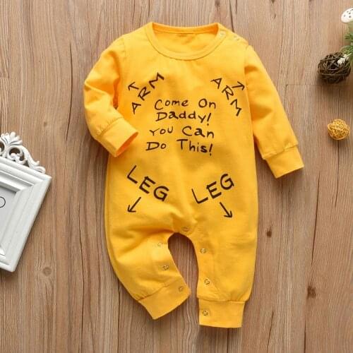 Baby Birth Letter Printed Romper For Newborn Boys Girls Long Sleeve Jumpsuit Onesies Breathable Infant Baby Toddler Clothes