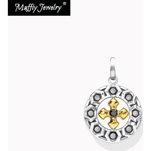 Pendant Cross Bicolour Rotatable 925 Sterling Silver Fit Necklace 2021 New Jewelry Europe Bijoux Vintage Gift For Women Men