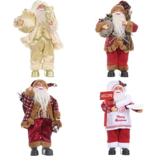 Christmas New Products Decorations Standing Santa Claus Dolls Christmas Plastic Dolls Creative Toys New Year Home Decoration