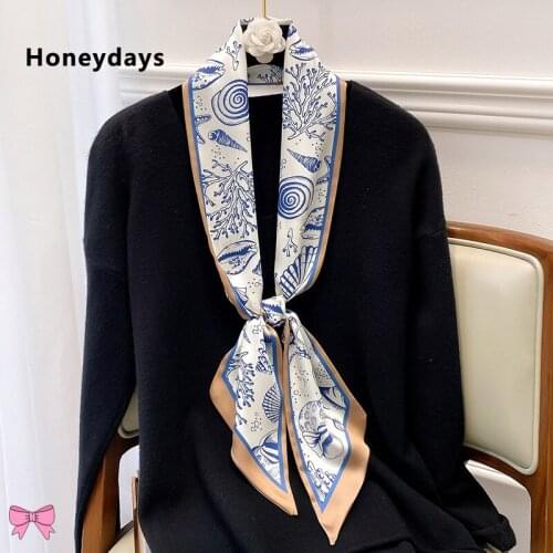 New Striped Long Skinny Scarves Animal Print Scarf Shawl for Bag Multifunction Decoration Tie Satin Silk Ribbon Scarfs Wholesale