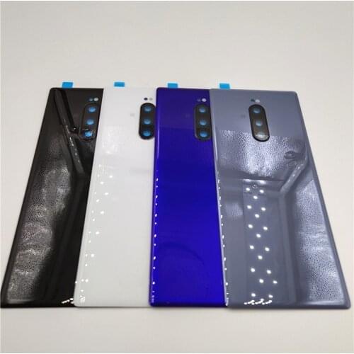 Original For Sony Xperia 1 XZ4 J8110 J8170 J9110 Battery Cover Glass Battery Housing Door Back Cover Case With Camera Lens