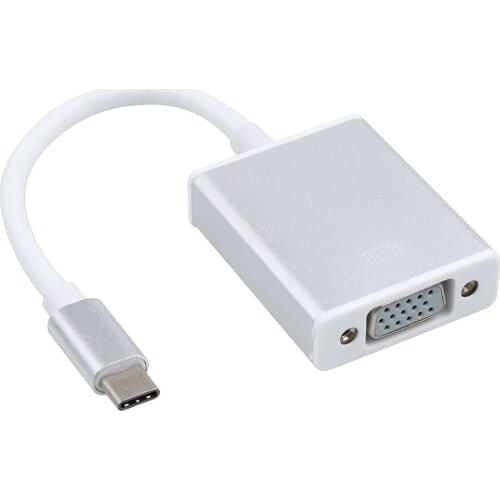 USB Type C 3.1 Male to VGA 1080P Female Converter Adapter Aluminium Alloy Shell USBC To VGA Adapter For Macbook Chromebook Pixel