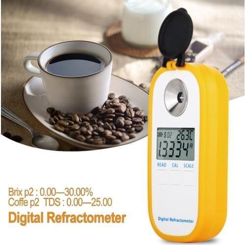 Portable Coffee Brix Sugar Meter TDS 0-25% Concentration Refractometer Digital Portable Electronic Refractometer Tseter Tool