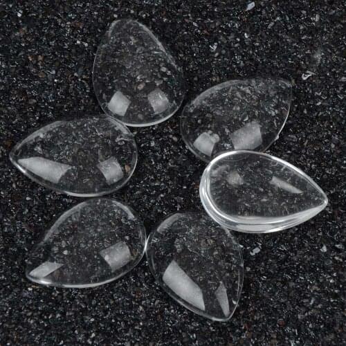 20pcs/lot 18x25mm Waterdrop Shape Transparent Clear Glass Cabochon Findings For Making DIY Fashion Jewelry