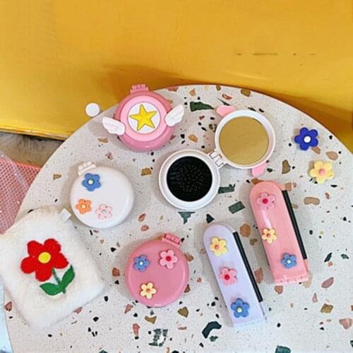 Flip-over Folding Massage Comb Children Lovely Airbag Air Cushion Comb Mini Portable Mirror Makeup