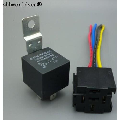Shhworldsea Waterproof Automotive Relay 5pin 40a 24v Car 12v 4pin 5pin With Relay socket