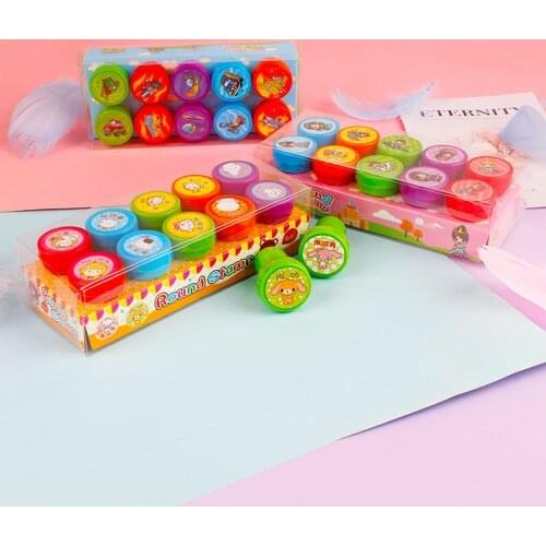 10 Childrens Cartoon Seal Set Teacher Comment Stamp Korean Toys Fun Animal Seal Gift Customization