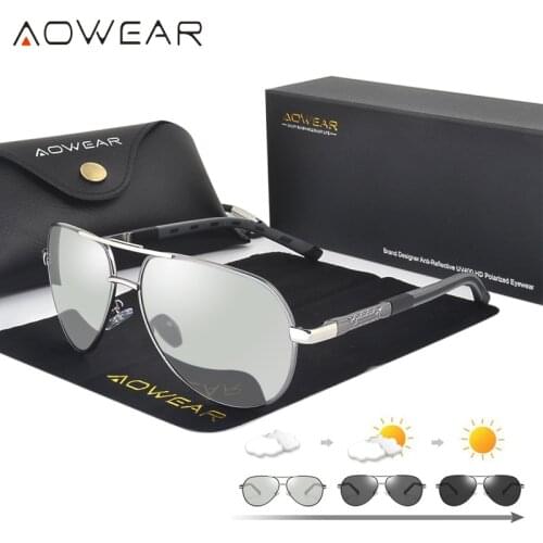 AOWEAR Photochromic Sunglasses Men Polarized Chameleon Sun Glasses Male HD Day Night Vision Driving Glasses Anti-glare Oculos