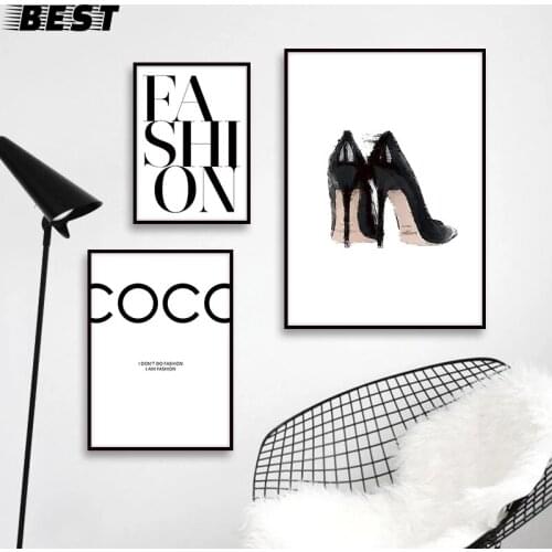 Modern Fashion Girl Canvas Art Posters and Prints Painting Wall Art Pictures For Living Room Black And White Nordic Home Decor
