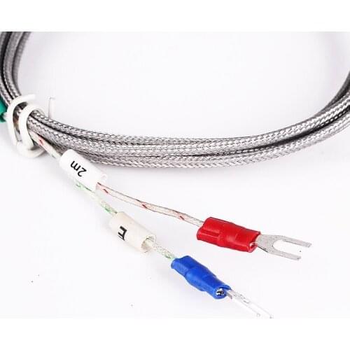 E Type of M6/M8 Screw Probe Thermocouple E Type Temperature Sensor 1/2/3/4/5M Cable for Industrial Temperature Controller