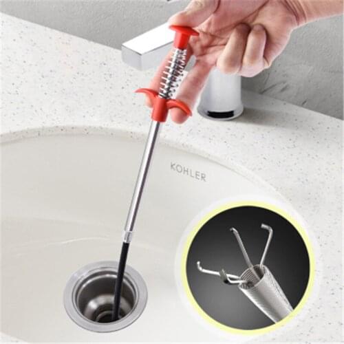 23.62 Inch Spring Pipe Dredging Tools Drain Cleaner Sticks Clog Remover Cleaning Tools Household for Kitchen Sink