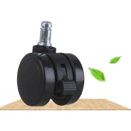1/5/10 pcs 50mm/60mm Dia Black Metal PU Office Wheel Chair Swivel Casters Furniture Wheels with Grip Ring Stem and Brake