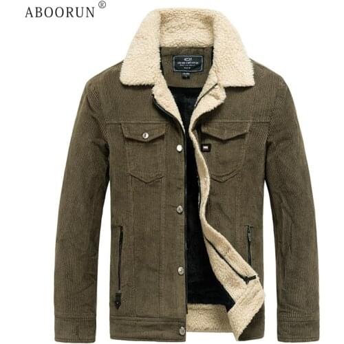 ABOORUN Mens Corduroy Jackets