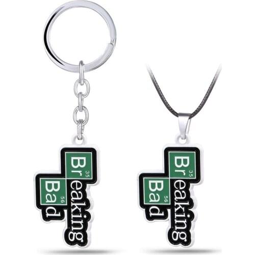 Deadly Bug Keychain & Necklace Breaking Bad Words Keyring Pendants Key Chains Ornament Action Figure Cosplay Toys