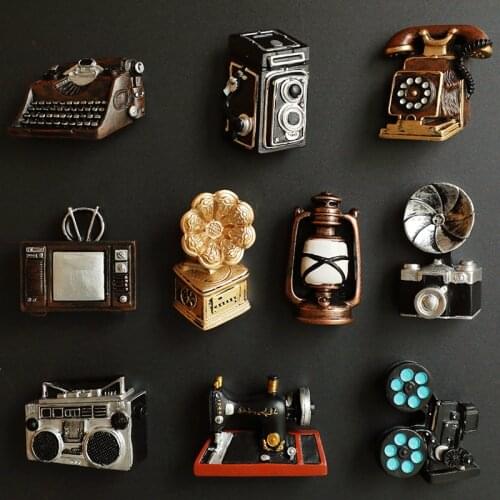 Household Retro Fridge Magnets Mini Personality Creative Refrigerator Magnetic Stickers Creative Home Decoration AccessoriesGift
