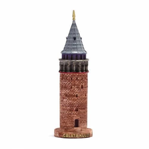 Galata Tower Decor Polyester 9 cm X 29cm Creative Trinket Miniature İstanbul Gift Mimari Tarihi Handmade Hand Painted Quality