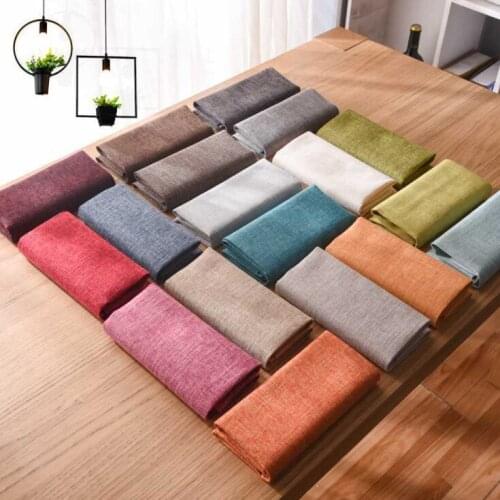 Sofa Plain Linen Coarse Thickening Upholstery Fabric Fluid Diy Pillow Cushion Cover Table Cloth