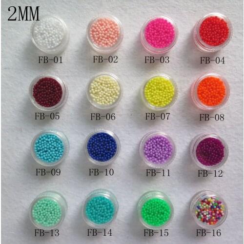 FB01-16 3D Approx. 500pcs/jar Tiny 2MM Colorful Mini Beads without holes Small Balls