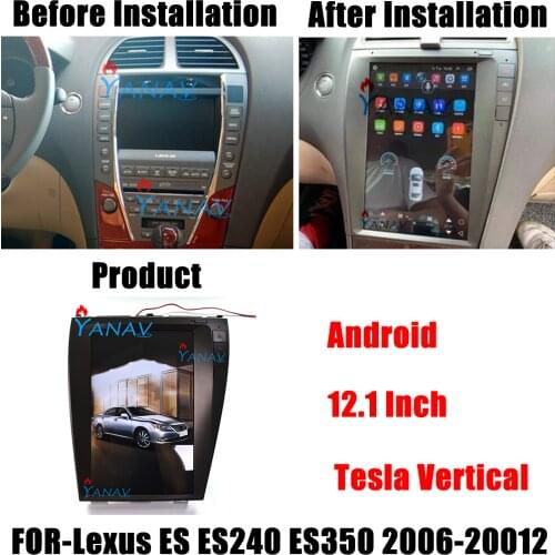 Android Head Unit Tesla Vertical Audio GPS Navigation For LEXUS ES ES240 ES350 2006 -2012 Car Radio Multimedia DVD Player Auto