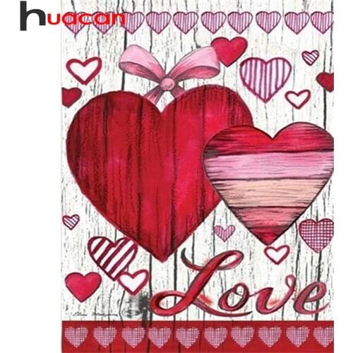 Huacan 5D Diy Diamond Painting Love Heart Diamond Embroidery Mosaic Landscape Board Home Art Wall Sticker
