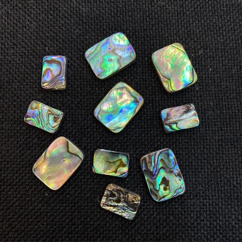 5Pcs/pack Natural Abalone Shell Cabochons Rectangular Shape Necklace Earring Accessories Ring Face Size 10x15mm 15x20mm