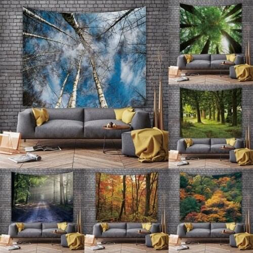 Forest misty woods scenery tapestry Home decoration wall cloth Simple large size tapestry