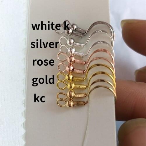 100pcs/lot Carven 925 Silver Gold Color Copper Beads Ear Wires Earrings Hook for DIY Jewelry Making Supplies Accessory 20*20mm