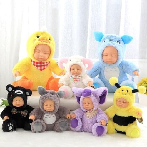 Cute Baby Dolls Plush Animal Kids Toys Little Baby Cosplay Cloths Elephant Bear Toy for Children Birthday Gift High Quality Doll
