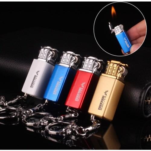 Mini Cute Keychain Lighter Flint Fire Starter Gas Torch Refillable Gas Lighters Gadgets For Men Girl Dropship Suppliers