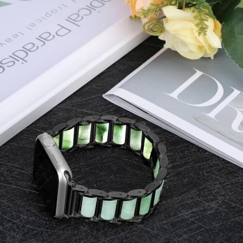 Fashion jewelry watch bands Charom nature jade stone watch bands for apple watch 1/2/3/4/5/6 SE