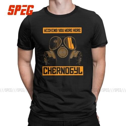 Mens Chernobyl Wishing You Were Here T Shirt Cotton Tops Funny Short Sleeve Crewneck Tees Plus Size T-Shirt