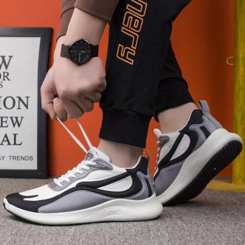 Mens Sports Shoes 2021 Spring Men Casual Shoes Woven Mesh Breathable And Comfortable Lightweight Lace-up Sneakers FuYu