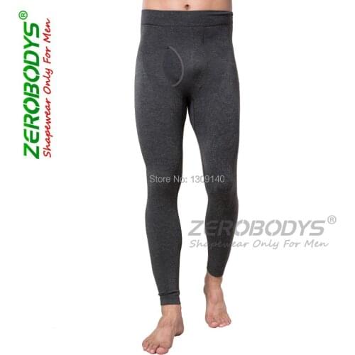 Mens slimming pants fat burning leggings thermal underwear Abdominal Body Shaper Seamless Leggings Gray/white S,M,L,XL B365