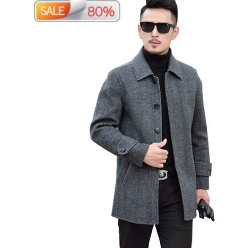 100% Wool Coat Men Double-sided Overcoat Casual Man Jacket Korean Mens Coats and Jackets 2020 Manteau Homme B21935