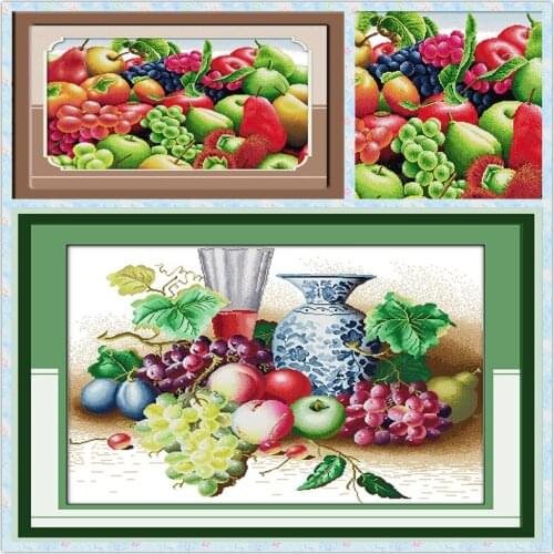 Joy sunday Fruit still life Cross Stitch Kits Printed Patterns Canvas Embroidery Needlework Set DIY Cross-stitch DIY decoration