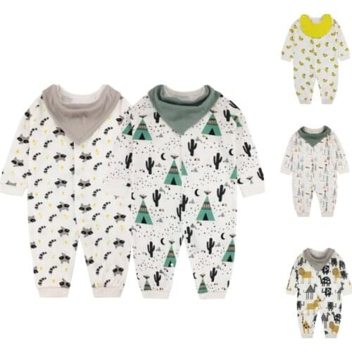2018 New Cartoon Baby Girls Boys Clothes High Quality Newborn One Piece Jumpsuit Long Sleeves Baby Boy Rompers Free Shipping